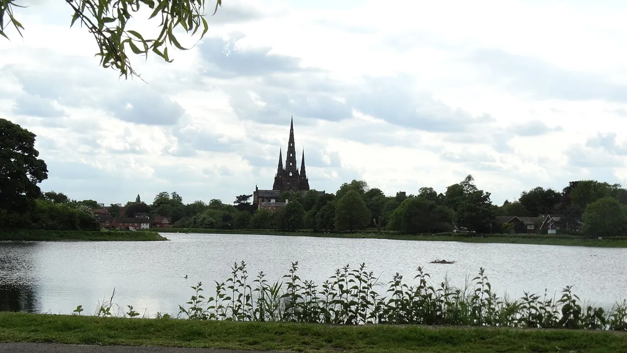 The three spires across Stowe Pool, the walk that ends up in everyone's photographs